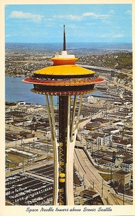 Picture showing the colors of the Space Needle.