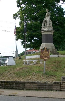 This is a photo of the marker in the location in which it stands today. (Note: There are other historical markers of significance within walking distance of this one.)