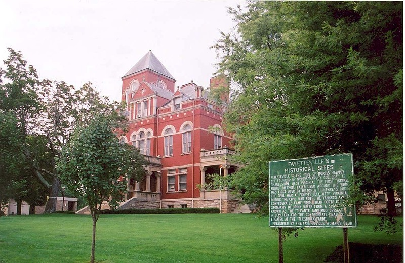 The third courthouse for Fayette County, this structure was completed in 1895. 