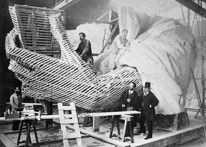 Construction of the Statue of Liberty's arm in France