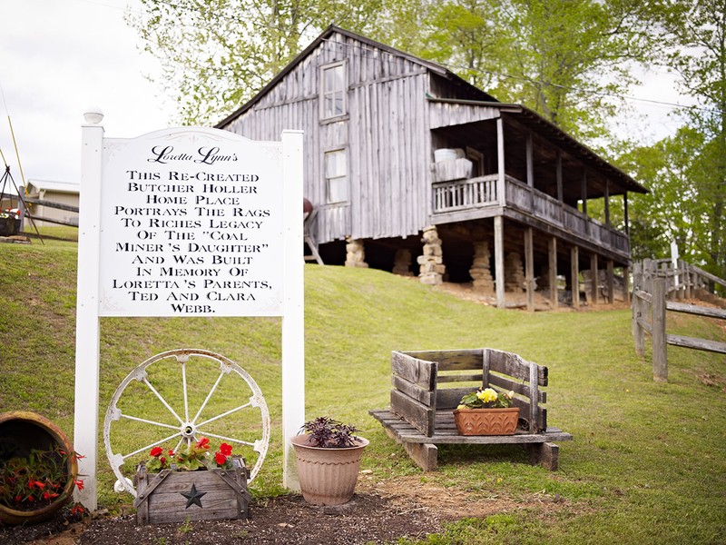 A Replica of the Cabin in Hurricane Mills, Tennessee