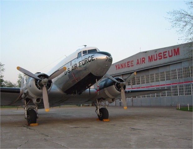 The first plane was acquired in 1982, a Douglas C-47D Skytrain. The “Yankee Doodle Dandy” is a two engine transport which was built in 1945.