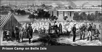 1865 depiction of the prison on Belle Isle