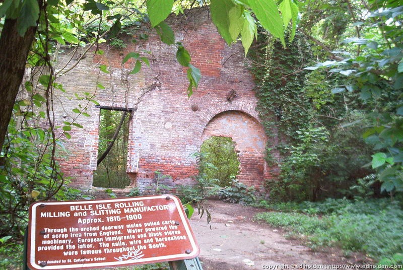 Ruins of the milling and slitting factory in Belle Isle