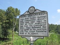 Landmark of the spot where John Peter Salley found coal in Racine, WV.