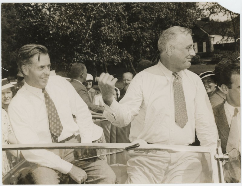 FDR with his secretary of Agriculture and next vice-president Henry A. Wallace at a Val-Kill picnic, August 1940