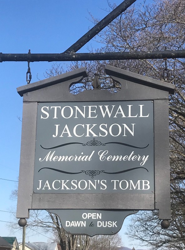 Stonewall Jackson Memorial Cemetery sign - Removed in July 2020