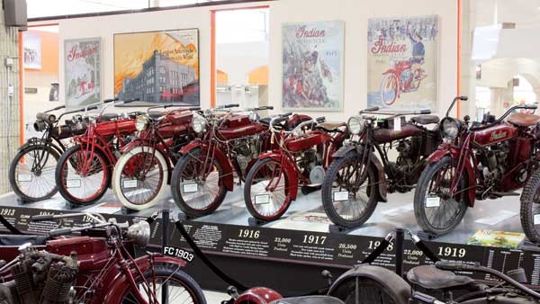 Some of the Indian Time Line bikes on display