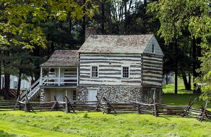 The farmhouse restored to the time of John Brown.