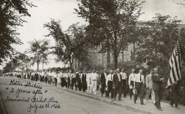 Kohler strikers march to commemorate 2-year anniversary of the 1934 strike