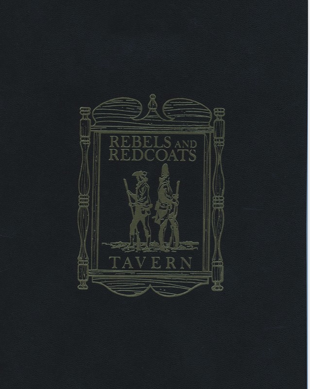 Front page of a Rebels and Redcoats menu