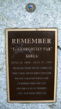 The Korean War Memorial Plague titled the Forgotten War