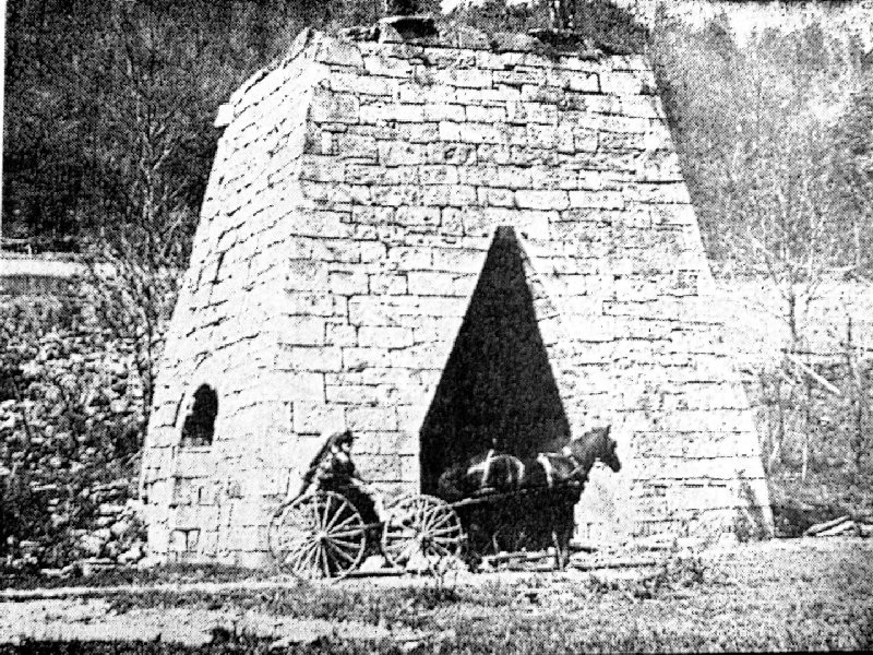 Eliza Furnace pictured with mule that was used for hauling