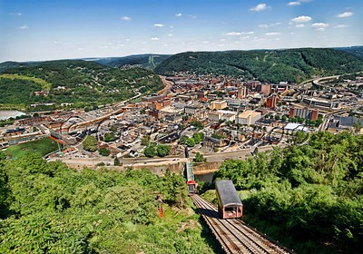 Johnstown Incline Plane looking over the city 