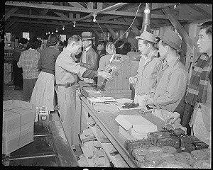 The block 30 co-op store and Japanese customers; 1940s.
Courtesy of the National Archives 