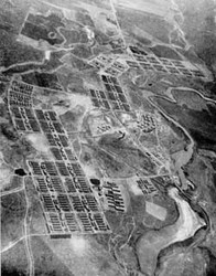 Aerial view of Minidoka; 1940s.
Photo courtesy of the National Park Service 