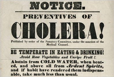 Flyer for preventing Cholera during the second cholera pandemic (1829–51)