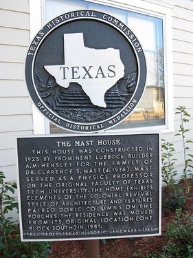 The Mast House historical marker 