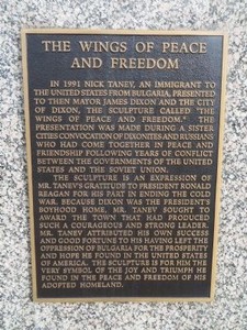 Marker on the bottom of The Wings of Peace and Freedom Sculpture
Photo by Bill Kirchner