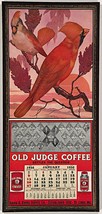 Made in 1935 Old Judge Coffee teamed up with the St. Louis Cardinals to create this memorable calendar.