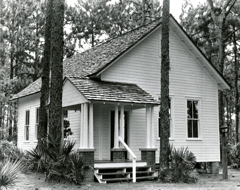 Completed Harris School replica at Heritage Village, Largo, Florida, May 10, 1987.