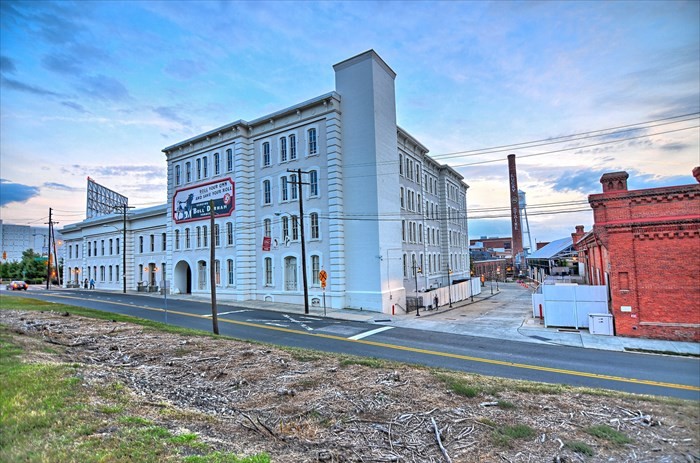 Present day photo of the Bull Durham Tobacco Factory.