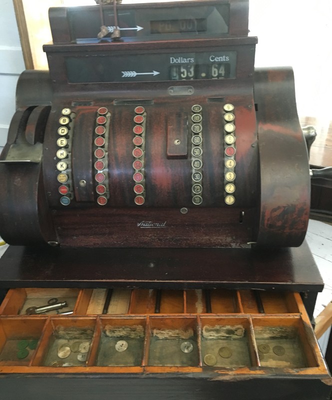 Cash Register. Made in 1902 by the National Cash Register Company in  Dayton, OH. Located in the main store room and still functioning. Picture by: Cassaundra J. Vincent