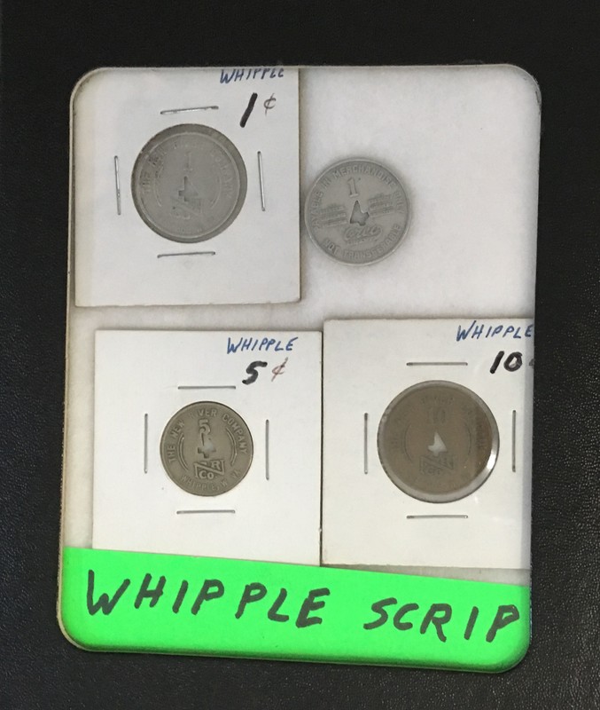 Whipple Scrip. Miners and their families would use the scrip at the company store to purchase goods. Picture by: Cassaundra J. Vincent