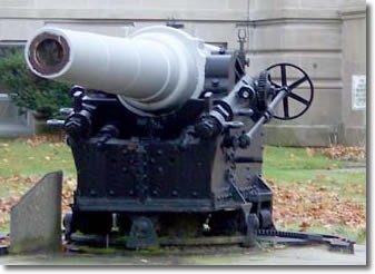 The Cannon displayed on the front lawn of City Hall is from the battleship Maine which was destroyed by explosion in the harbor of Havana, Cuba on February 15, 1898. 