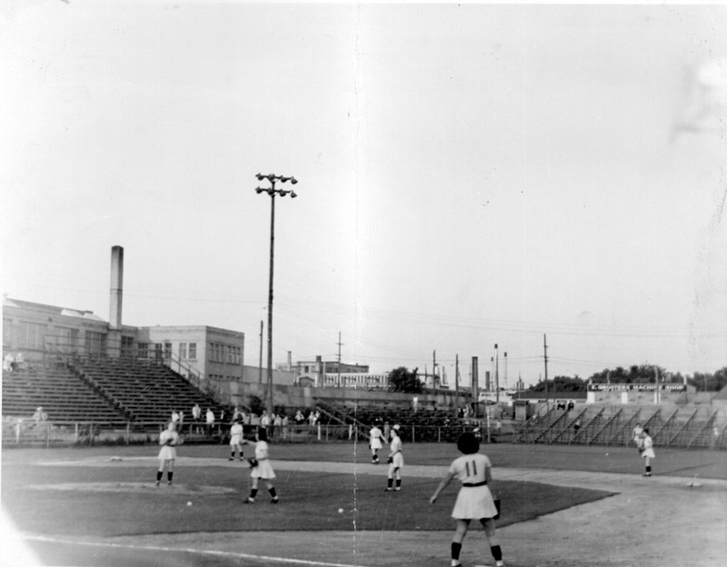 The Chicks playing at Smith Field (Courtesy of The History Museum, South Bend)