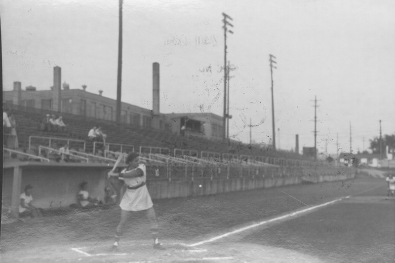 Batting at Smith Field (Courtesy of The History Museum, South Bend)