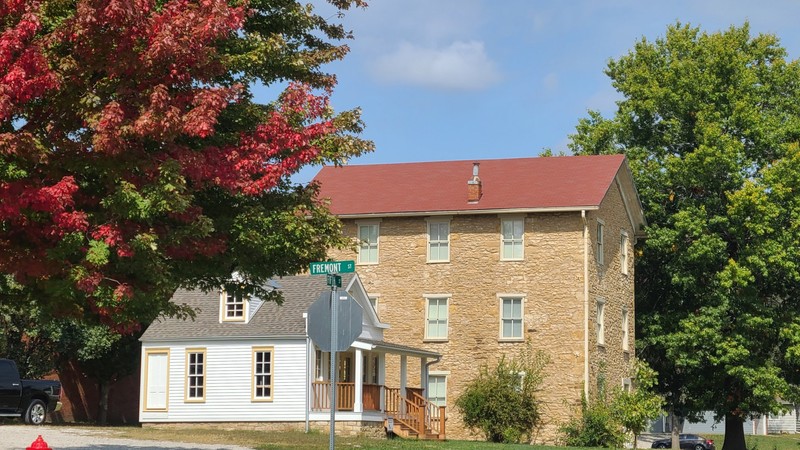 Palmyra Post Office stands next to Old Castle Museum on the northeast end of Baker University campus