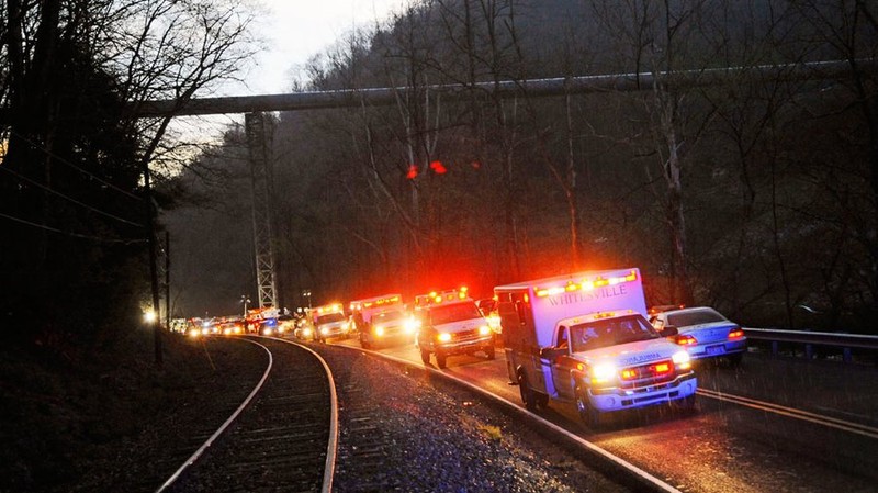 Disaster site as seen from Route 3