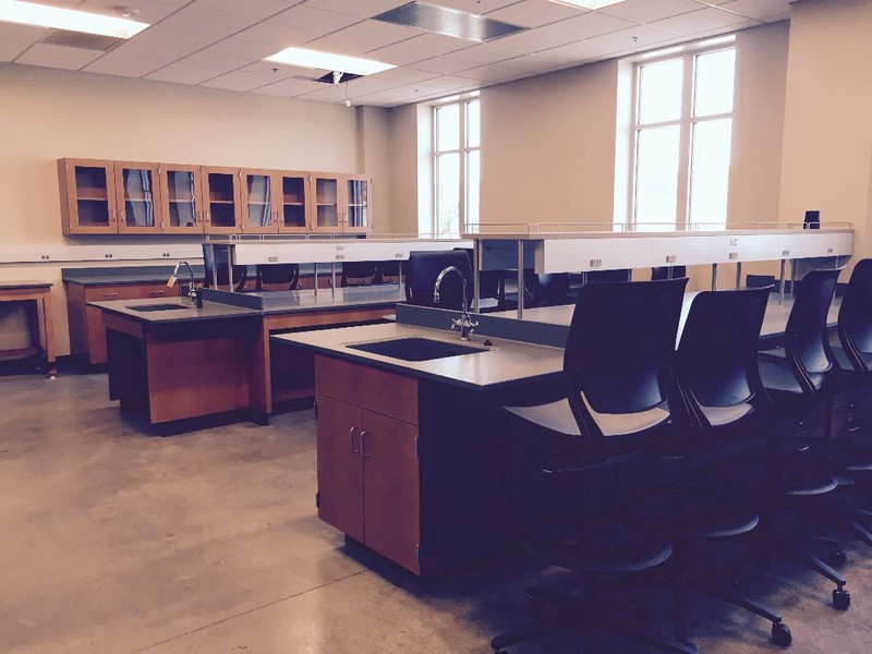 A peek inside one of the classrooms in the new Engineering Complex