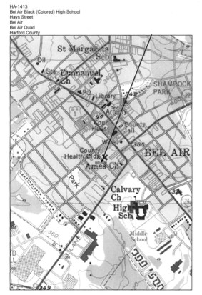 Map showing the location of the school within Harford County