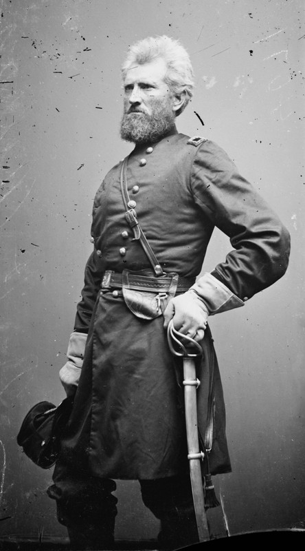 Union General Robert Milroy. Aggressive, but not always wise. He and Johnson faced off again a year later in 1862 at the Battle of McDowell, and in 1863 at the 2nd Battle of Winchester. Milroy was badly beaten in both fights. (Library of Congress.)