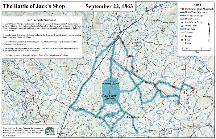 Map detailing troops movements during the battle