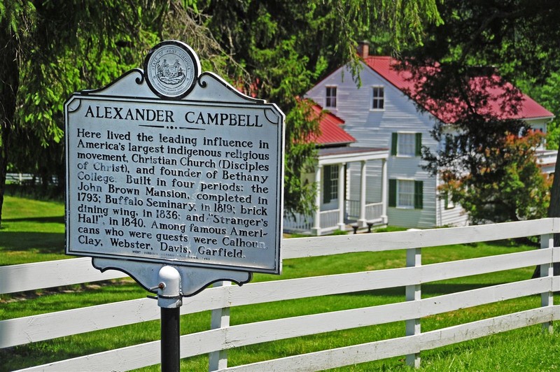 Alexander Campbell historical marker. It is located near the Campbell Mansion.