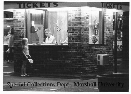 Camden Park's ticket booth, circa 1975. Marshall Special Collections.
