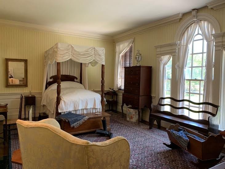 The master bedroom of the reconstructed mansion.