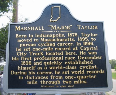 Historic Marker commemorating Marshall "Major" Taylor