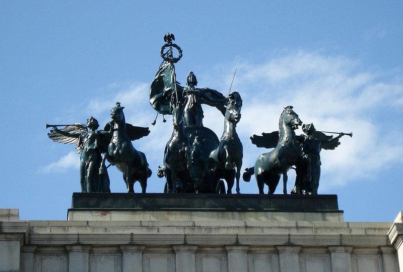 Crowning sculpture atop the Arch