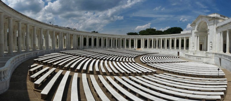 Inside the Memorial Amphitheater located next to the Tomb of the Unknown Soldiers