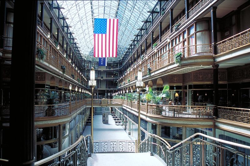 The Arcade is a popular shopping area and one of four National Historic Landmarks in Cleveland.