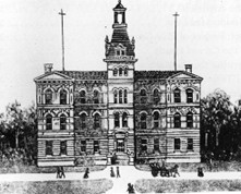 A depiction of the first Charleston capitol, 1870-1875.