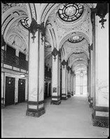 Interior of the Singer Building. Notice the narrow dimensions .