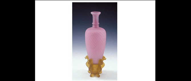 Morgan Vase on Stand, Hobbs, Brockunier and Co., Wheeling, West Virginia, United States, about 1887.