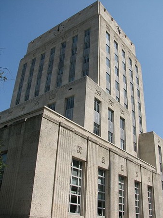 Houston City Hall was built in 1939 and is known for its simple architectural style.
