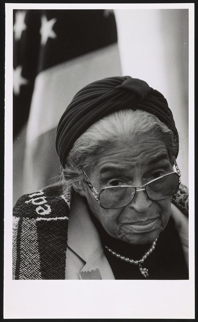 Rosa Parks at the groundbreaking ceremony of the Museum in 1998. Courtesy of the Library of Congress.