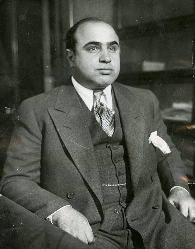 Al Capone in the 1930s, courtesy of the Chicago Bureau (Federal Bureau of Investigation)